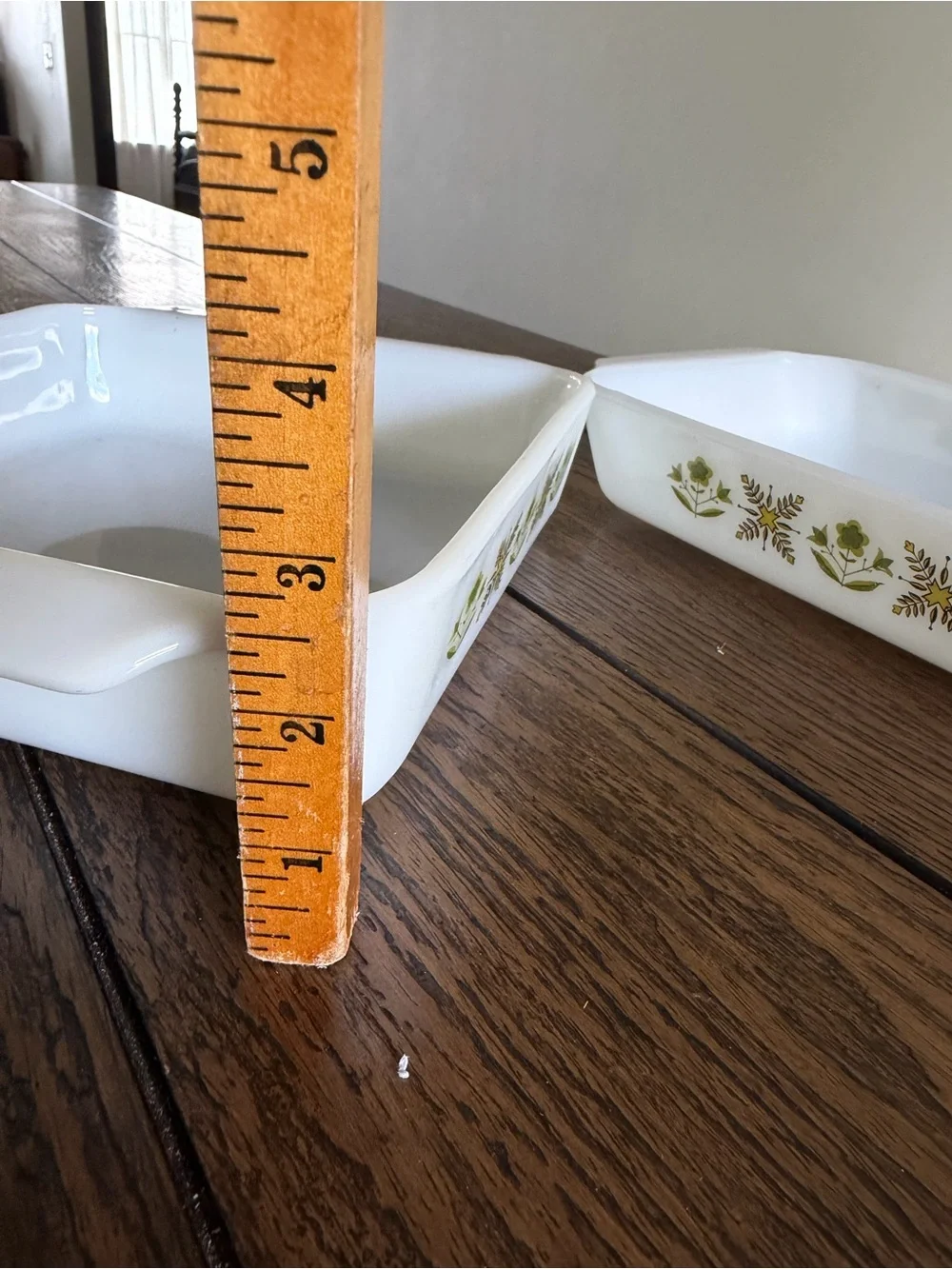 Vintage Fire-King Meadow‎ Green Milk Glass Baking Dish 1.5 Qt Casserole And Loaf